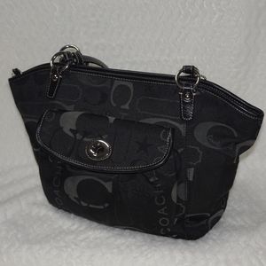 Coach black sateen Leah